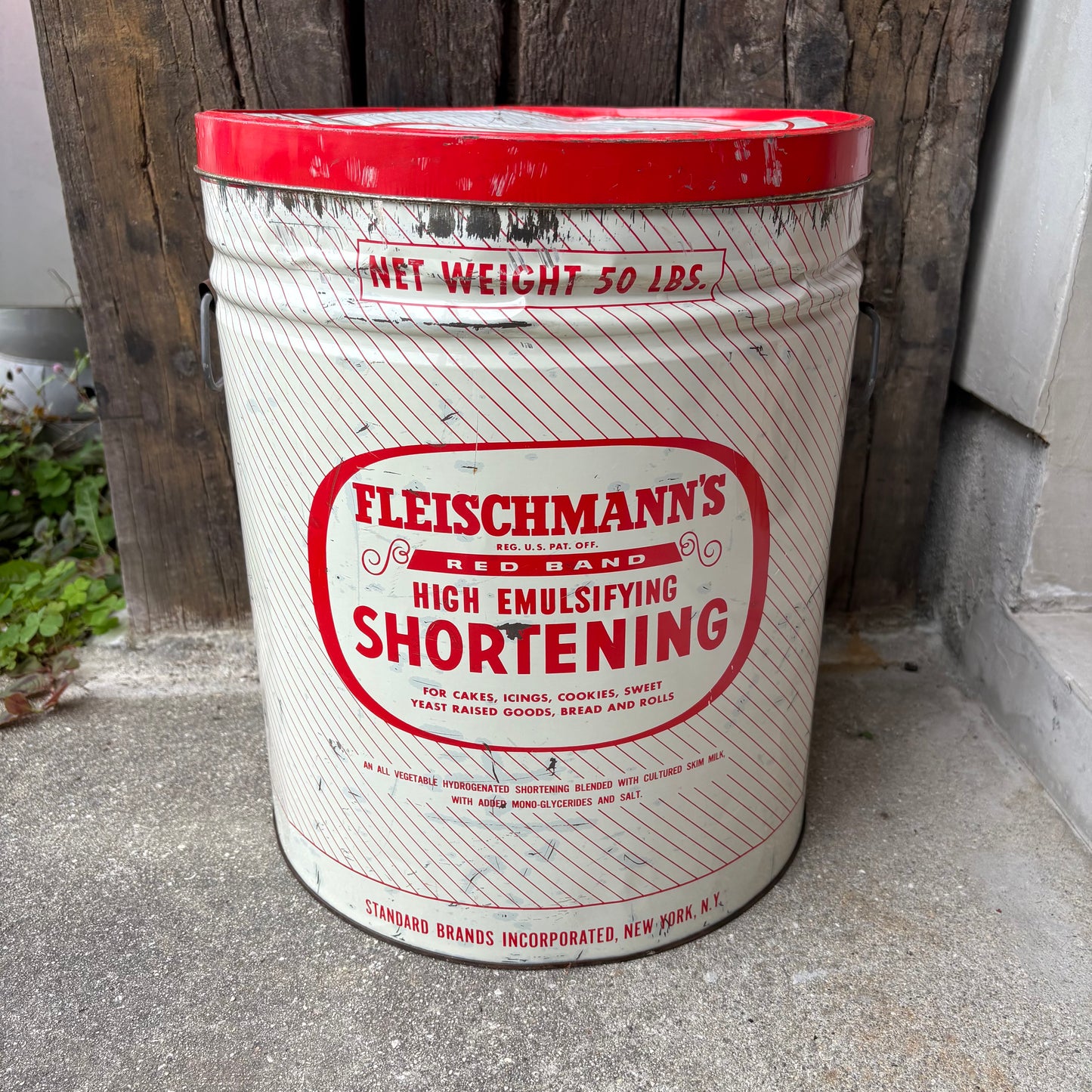 【1940s-1960s USA vintage】FLEISCHMANN’S SHORTENING Tin Can