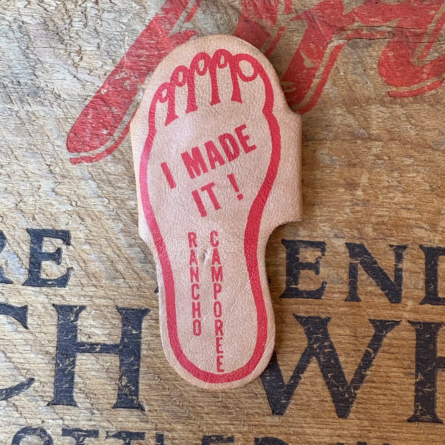 【USA vintage】Boy Scouts of America I MADE IT! Leather Neckerchief Slide