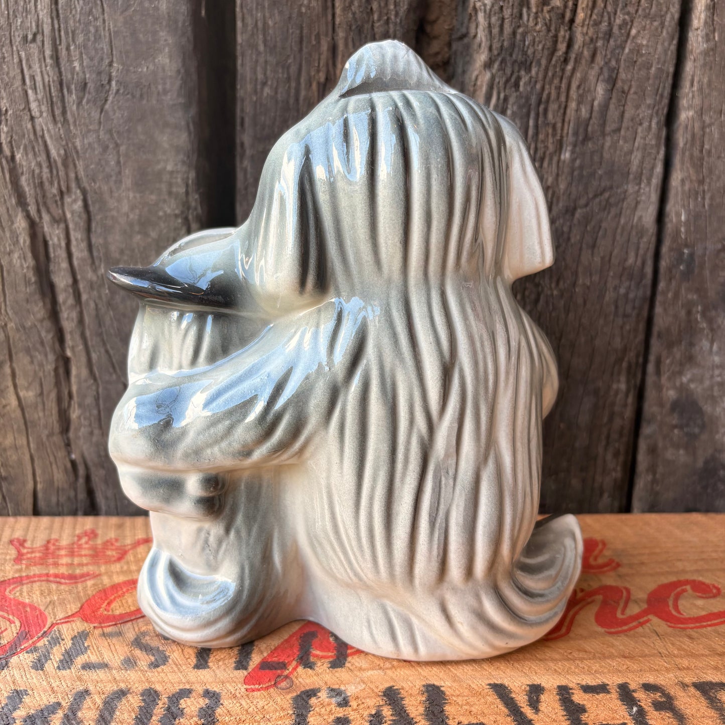【1960s USA Vintage】Ceramic Bank FORD Advertising Shaggy Dog