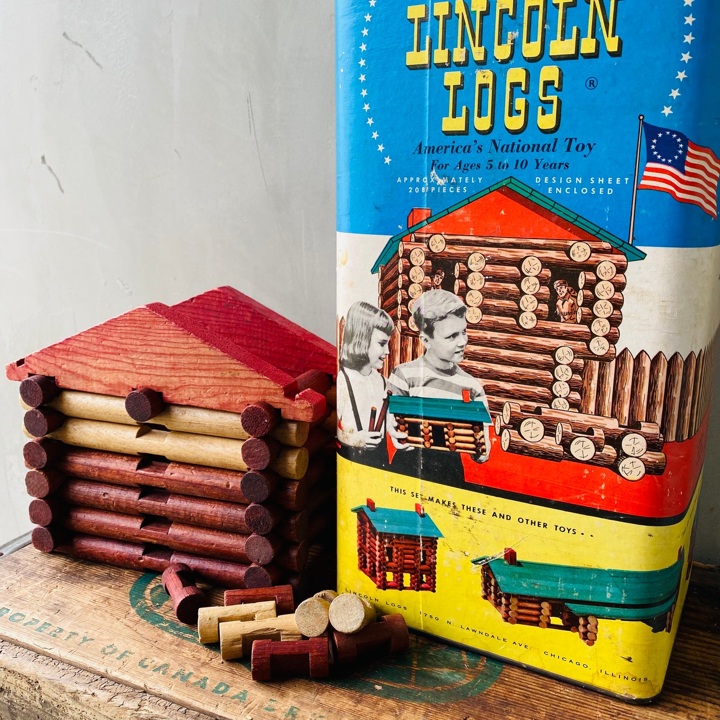 【1960s USA vintage】LINCOLN LOGS