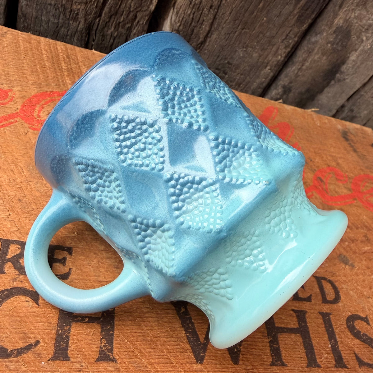 【1960s-1976 USA vintage】Fire-King Kimberley mug Blue