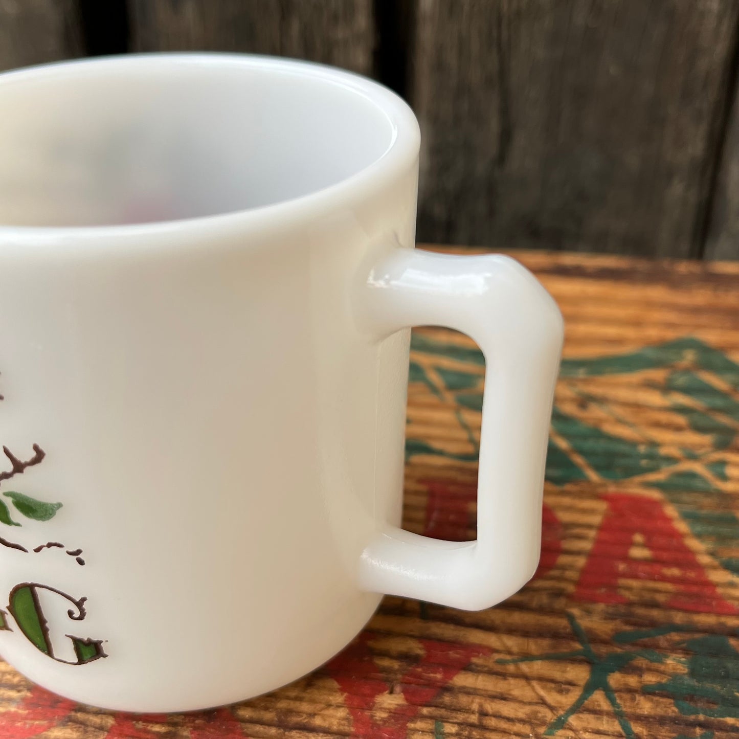 【USA vintage】60s Hazel Atlas Mug Cup EGG NOGG