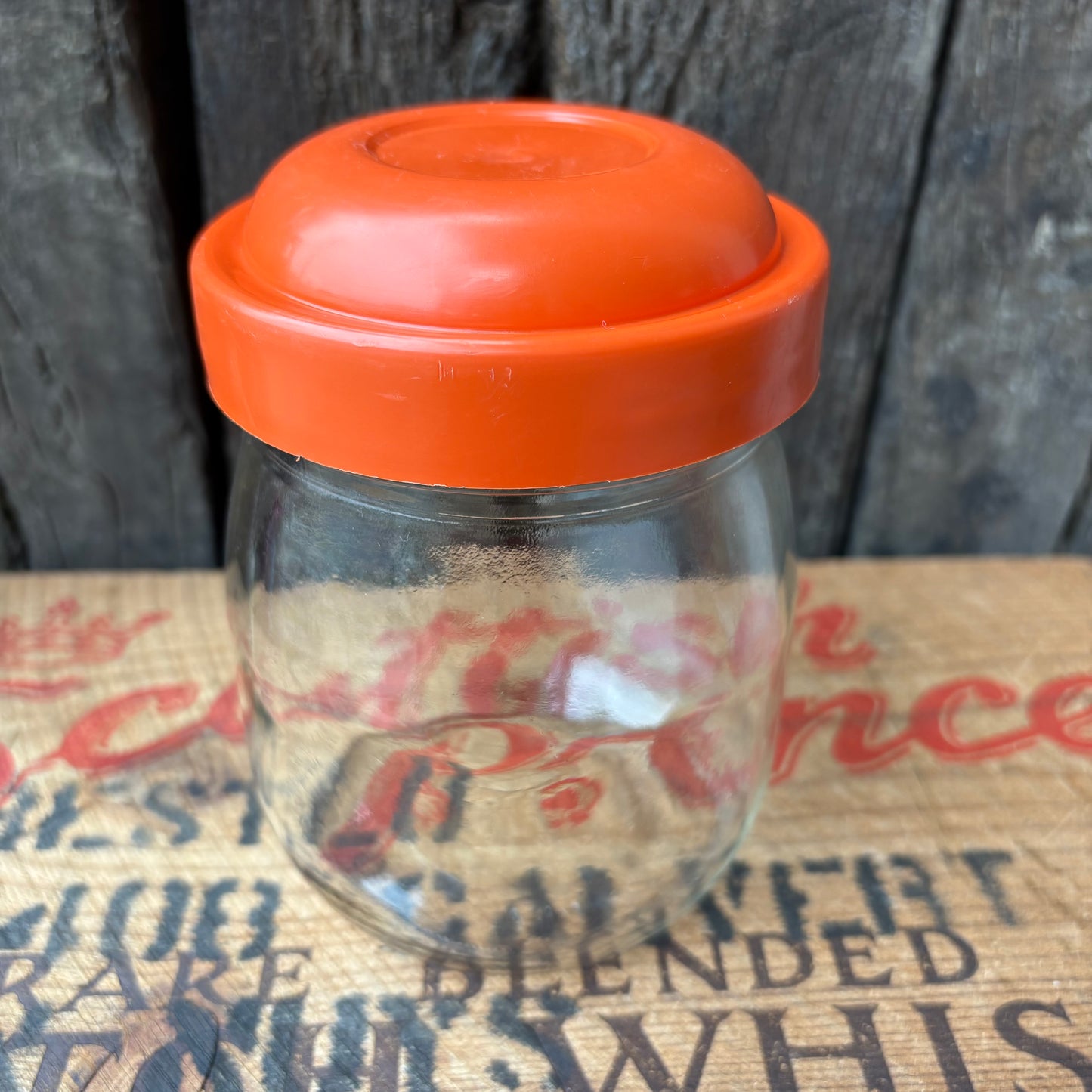 【1970s USA vintage】Carlton Clear Glass Cannister Jar