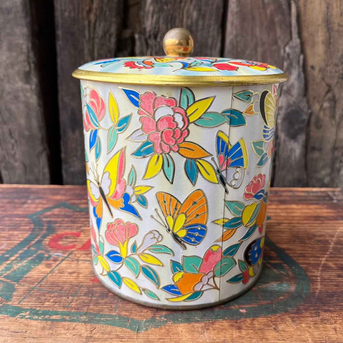 【England vintage】Daher Butterfly Tin Can