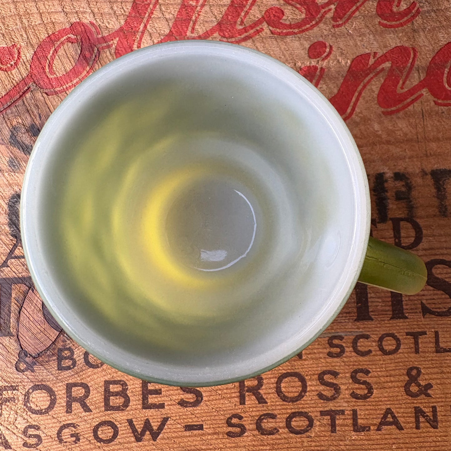 【1960-1976 USA vintage】Fire-King Kimberley mug Green