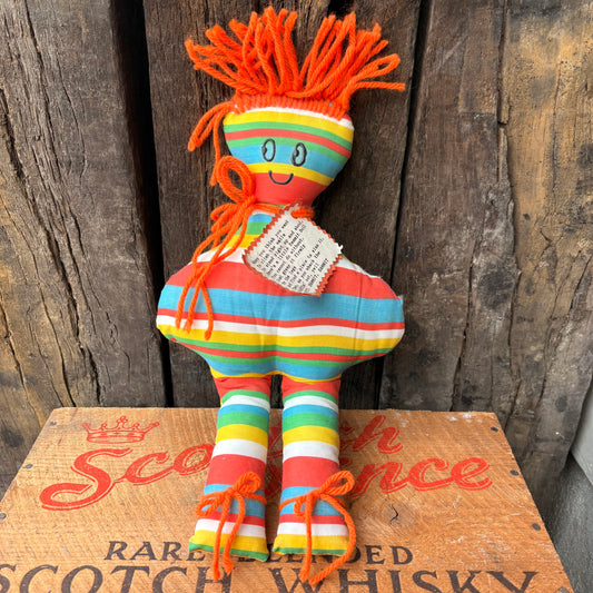 【USA vintage】Rainbow Handmade Message Doll