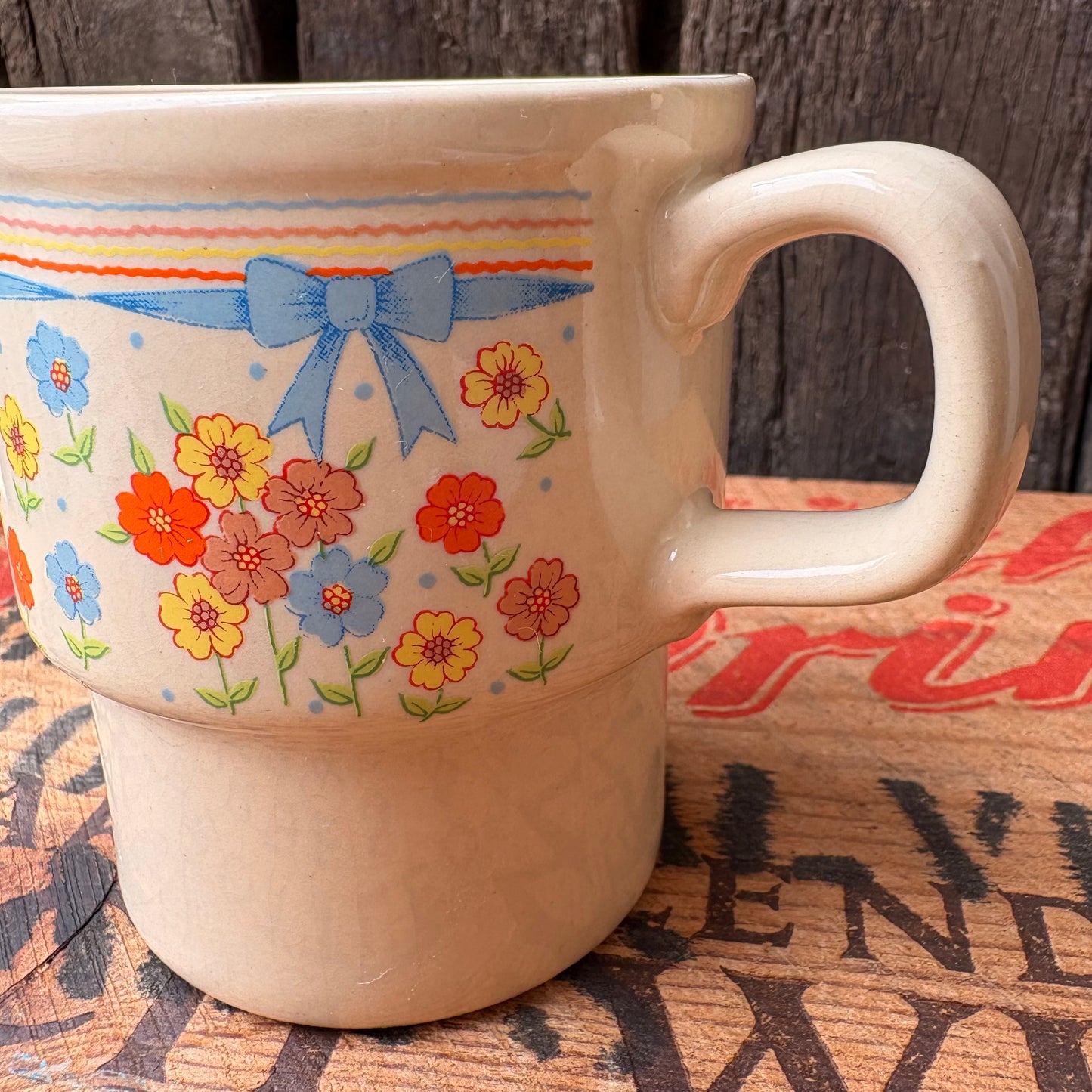 【1970s JAPAN vintage】Flower Mug Cup