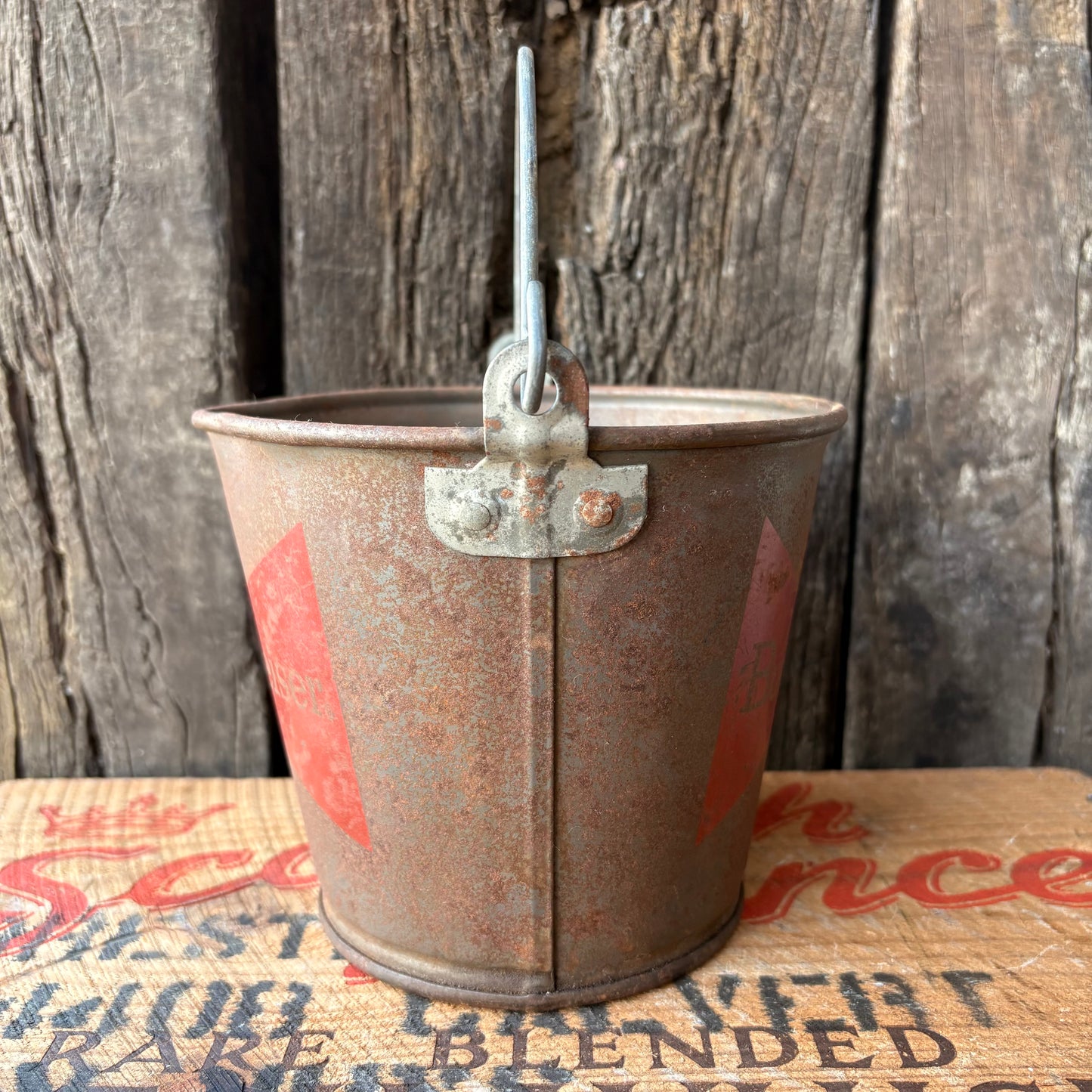 【1970s USA vintage】Budweiser Advertising Metal Bucket