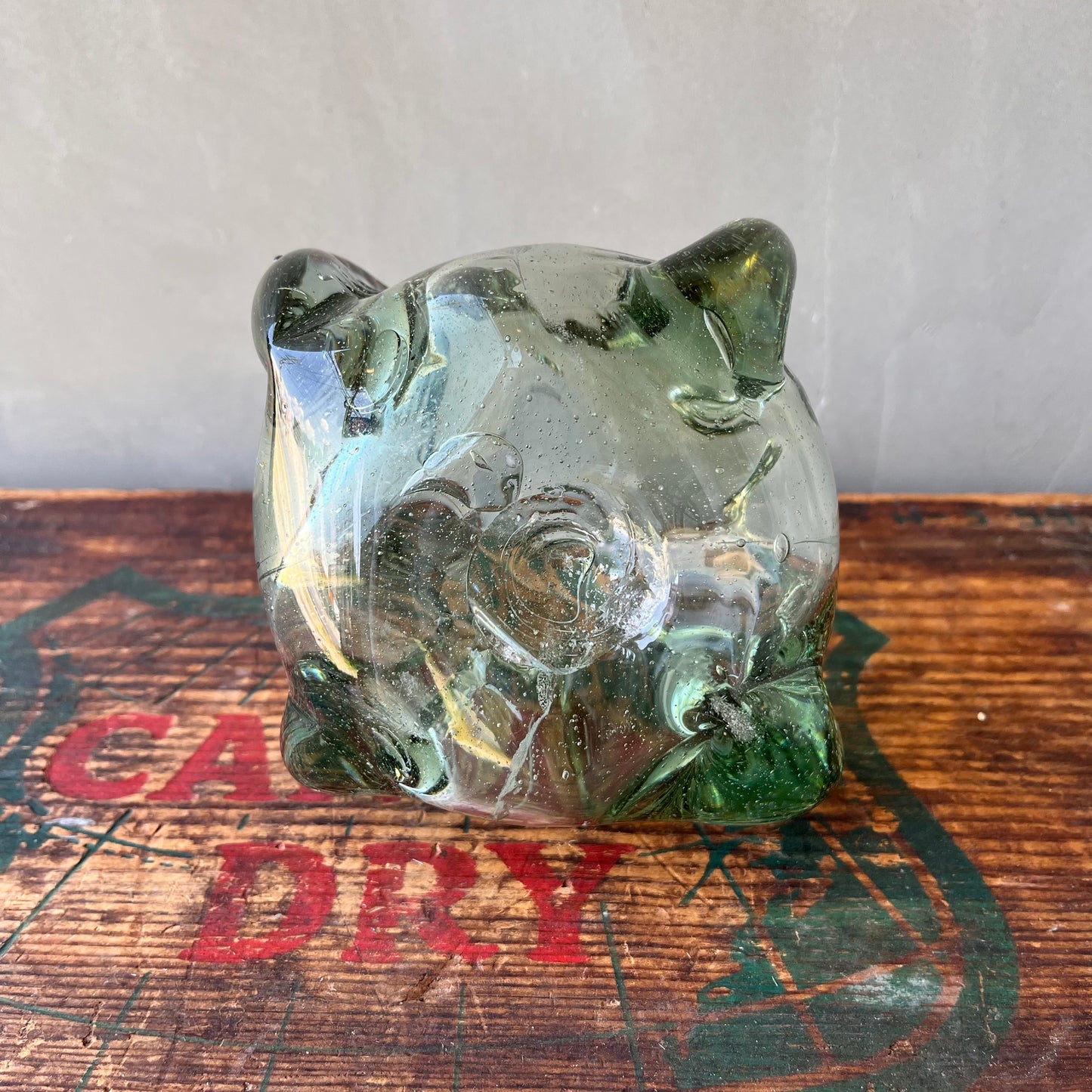 【USA vintage】Whiskey Decanter Green Glass