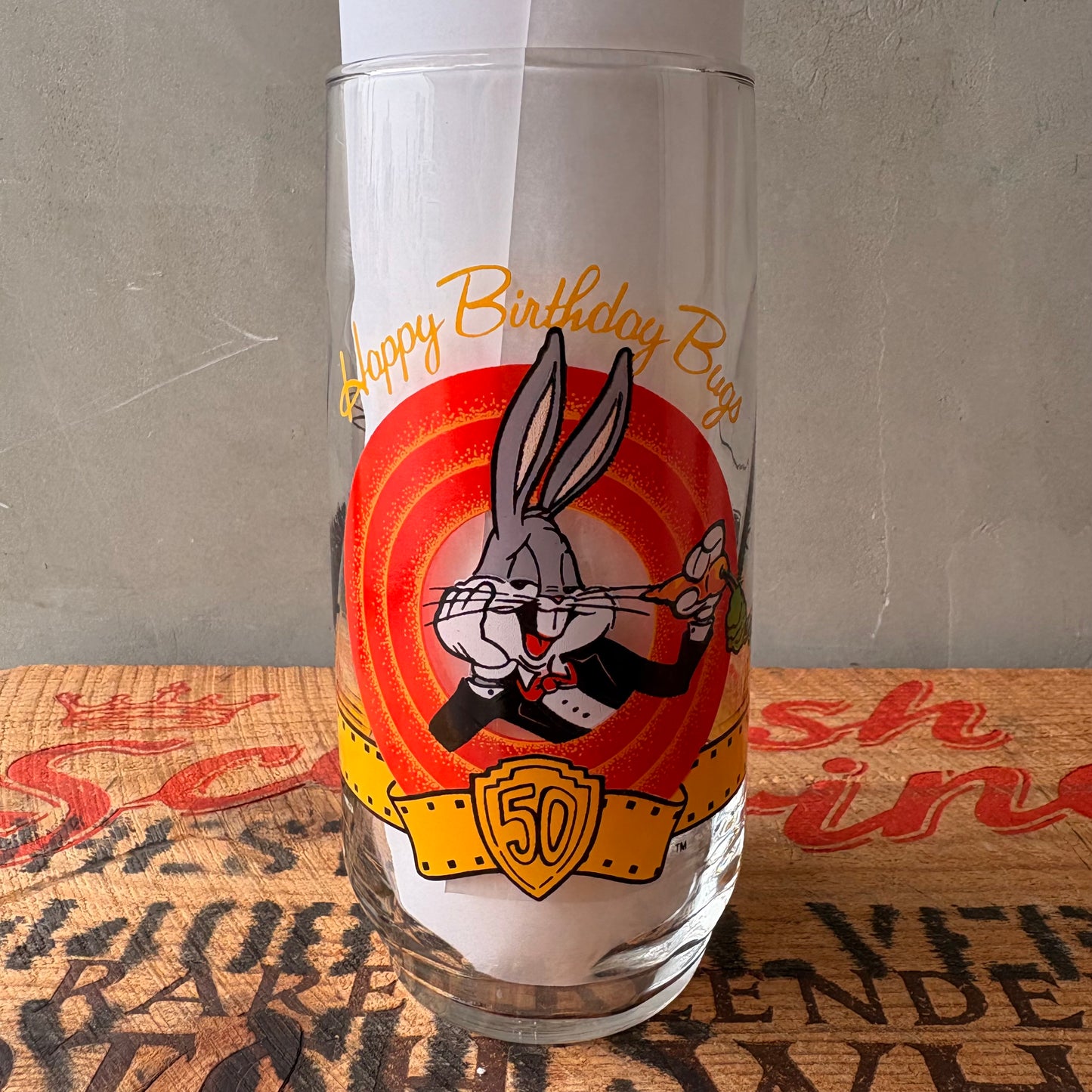 【1990s USA vintage】BUGS BUNNY 50th Anniversary Glass