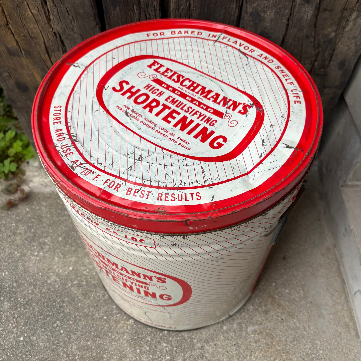 【1940s-1960s USA vintage】FLEISCHMANN’S SHORTENING Tin Can