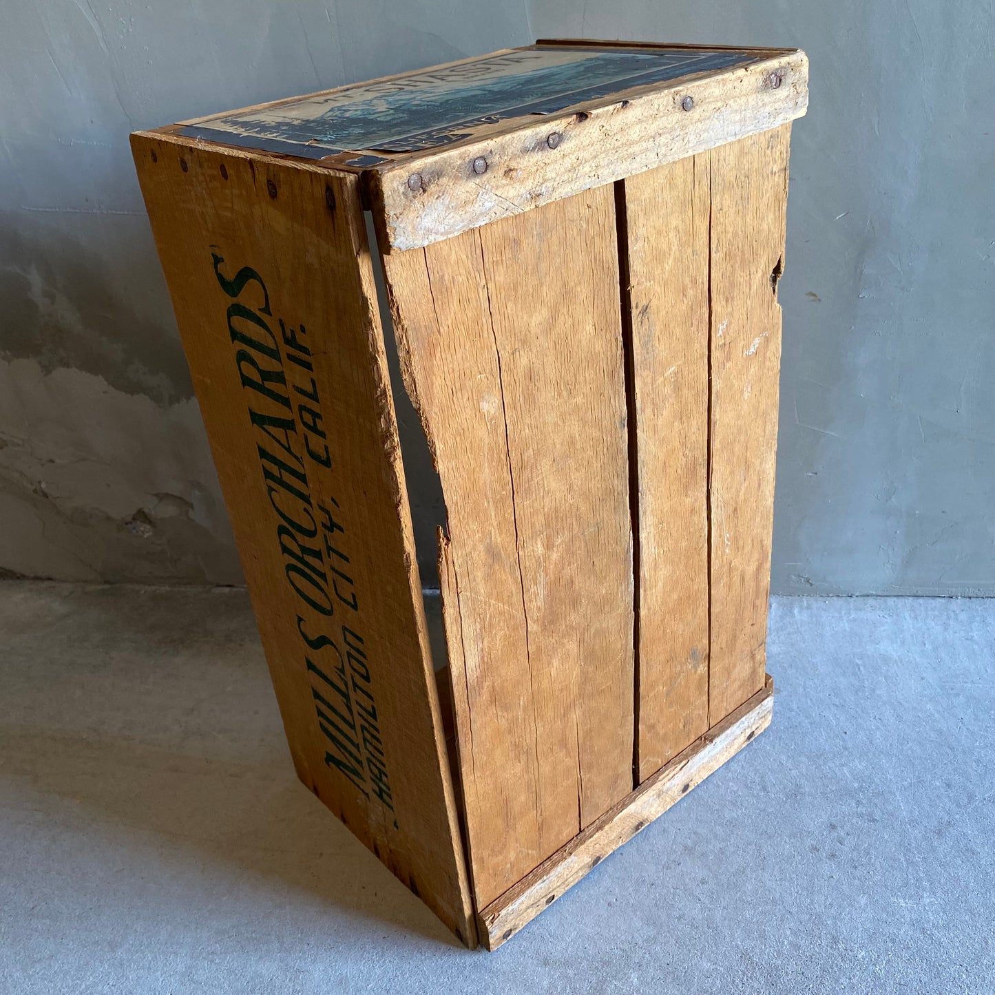 【1940s USA vintage】MT.SHASTA BRAND wood box