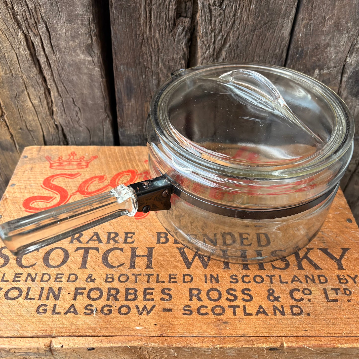 【1940s USA vintage】PYREX FLAME WARE Glass saucepan 6324-B