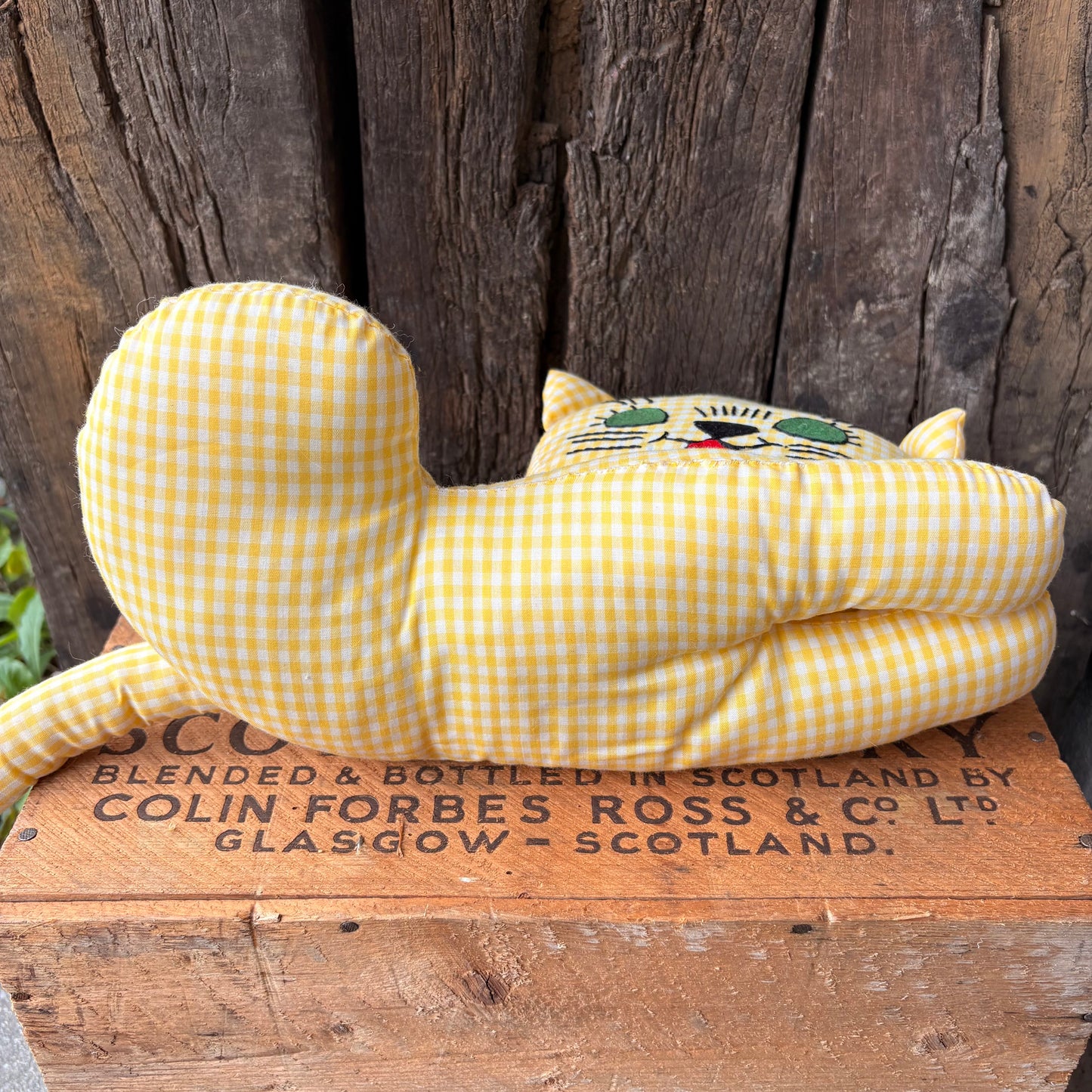 【USA Vintage】 Handmade Gingham Cat