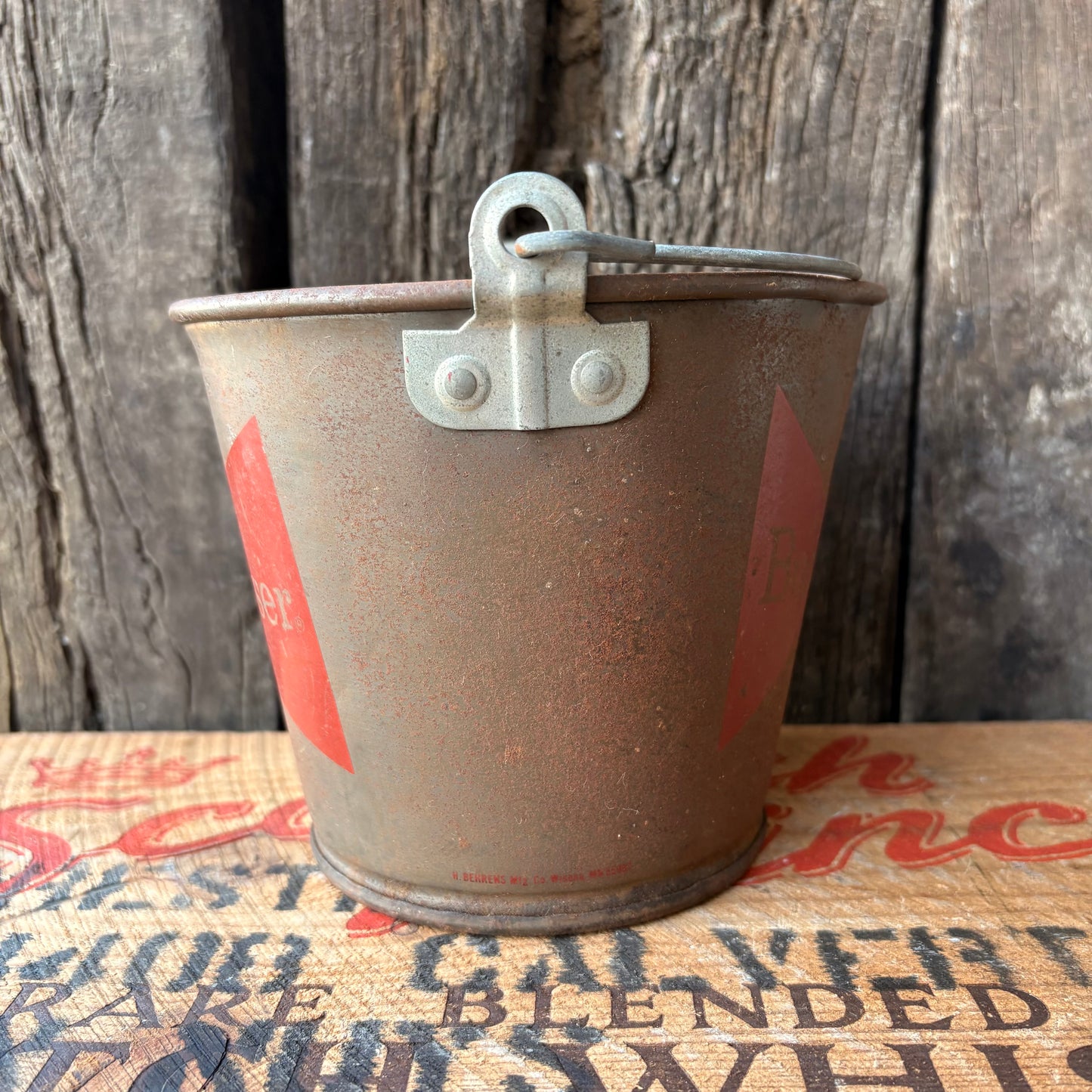 【1970s USA vintage】Budweiser Advertising Metal Bucket