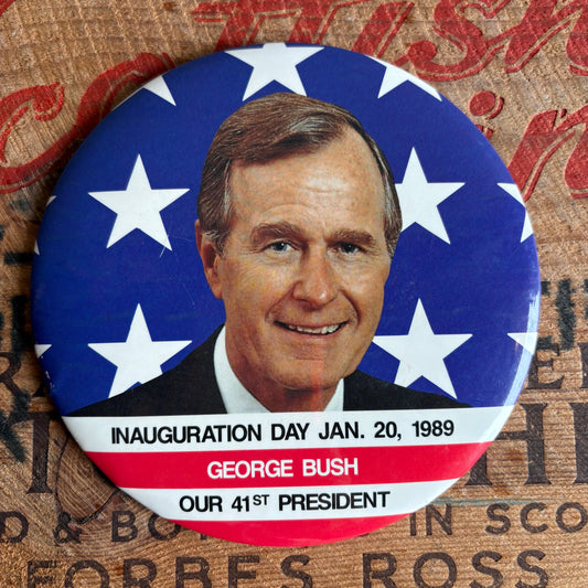 【1980s USA vintage】George Bush Patriotic Pinback Badge