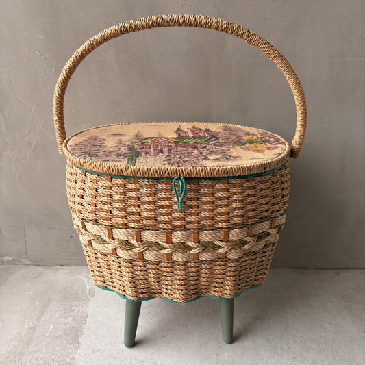 【1950-60s USA vintage】Sewing Basket