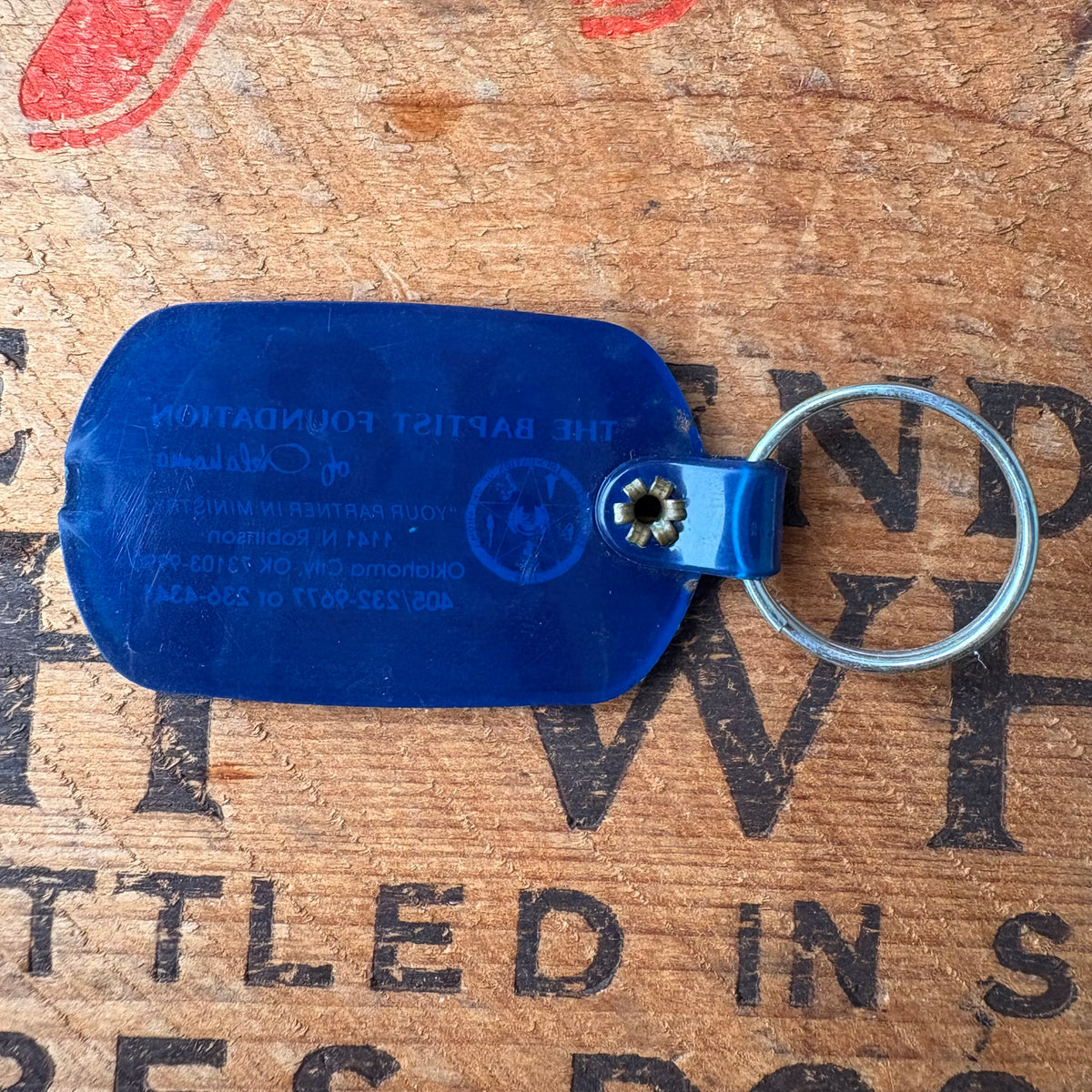 【1990s USA vintage】Key Ring THE BAPTIST FOUNDATION of Oklahoma