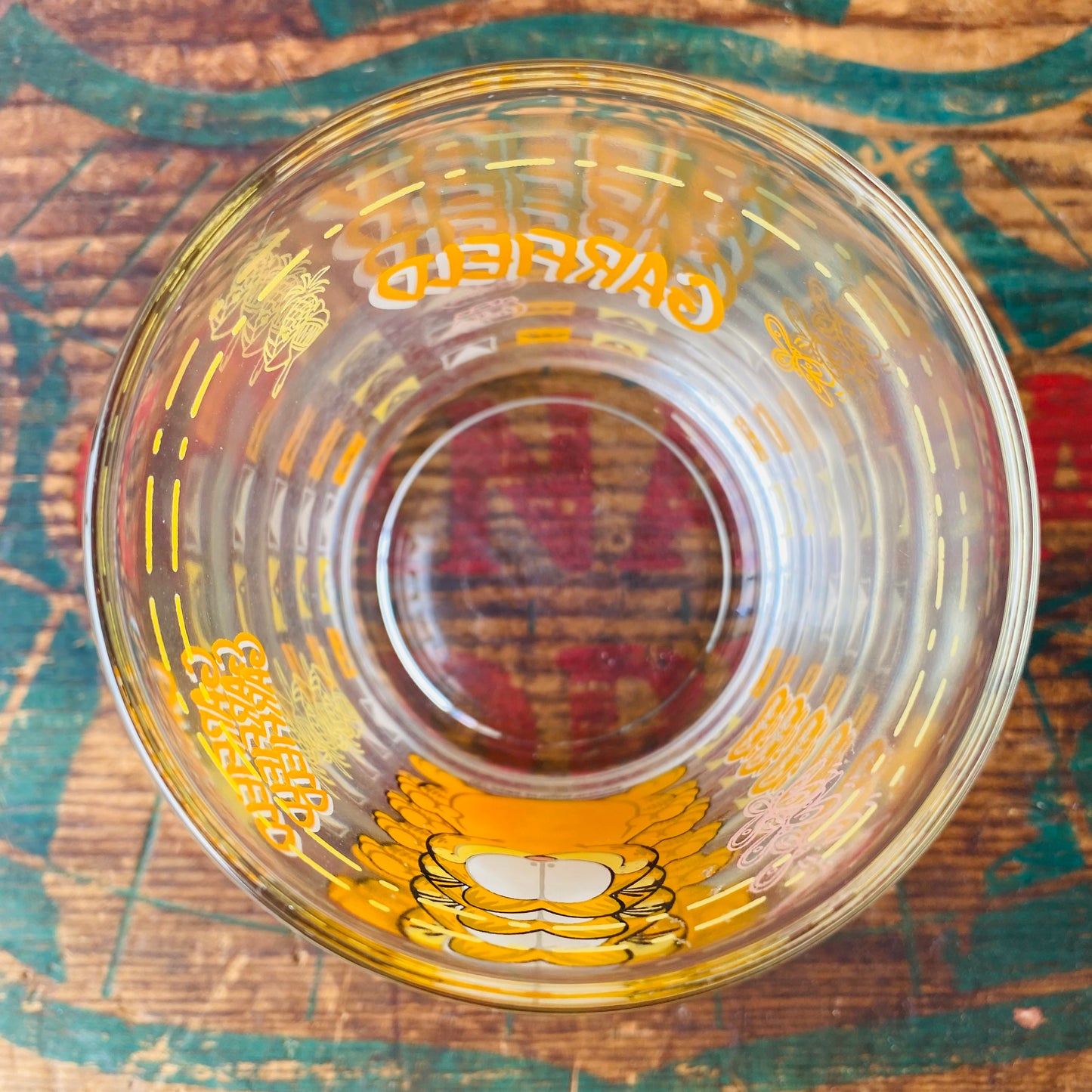 【vintage】LUKEY Garfield glass