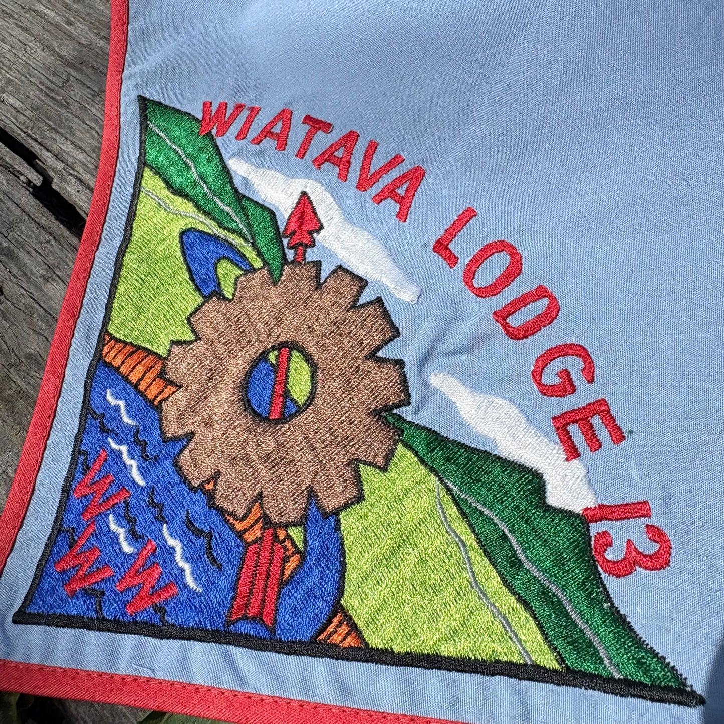 【1980s USA vintage】WIATAVA LODGE 13 Embroidered Scout Neckerchief bandanna