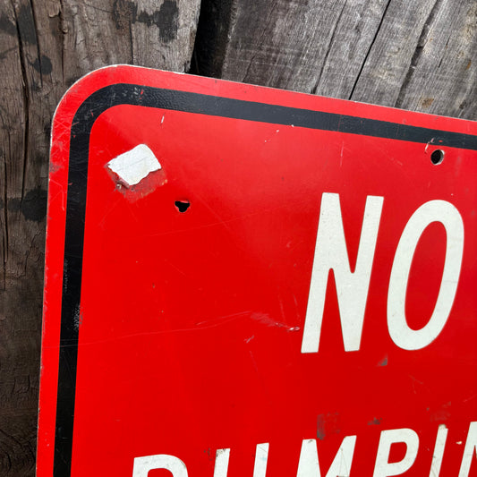 【1970s-1990s USA vintage】NO DUMPING Metal Road Sign
