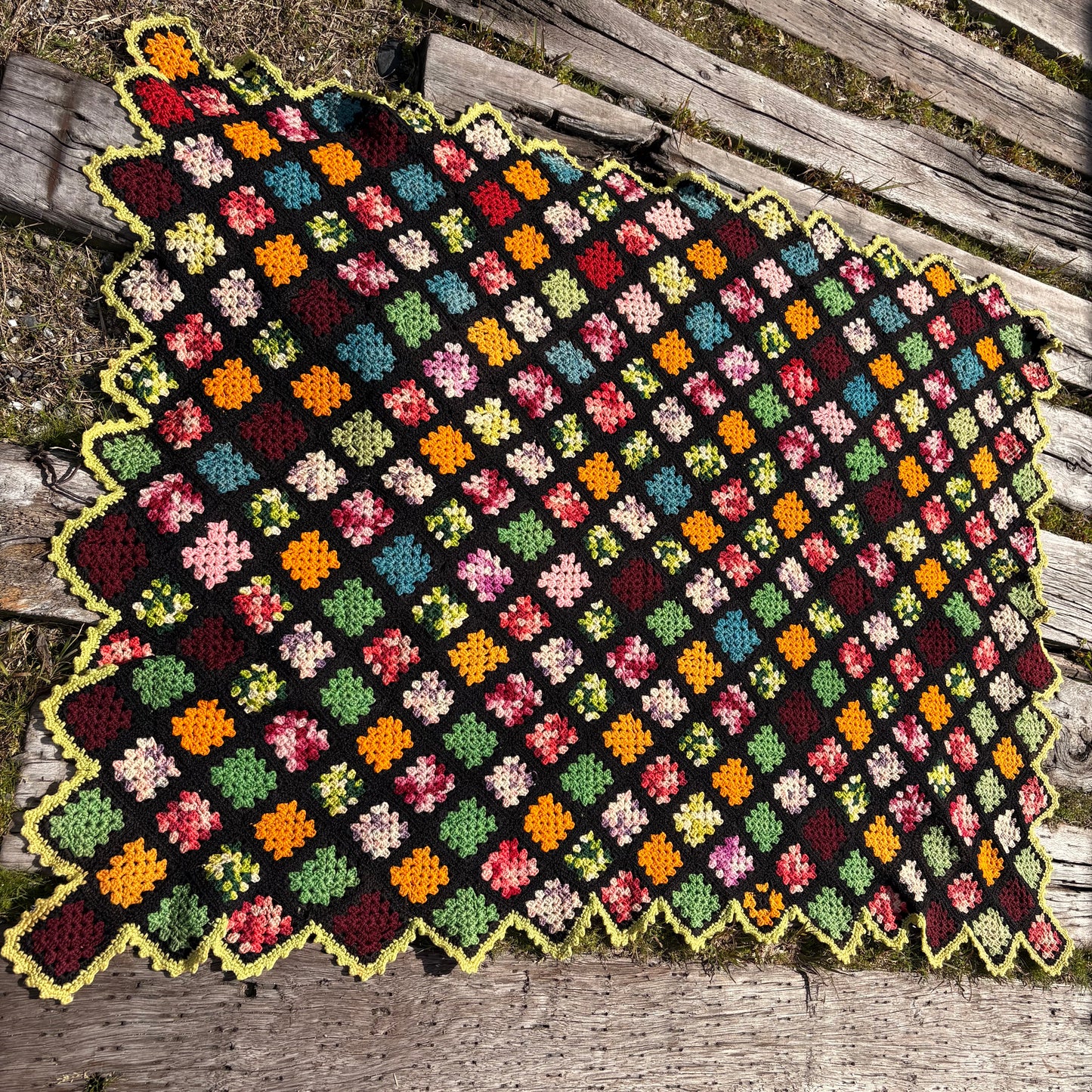 【USA vintage】Granny Square Blanket