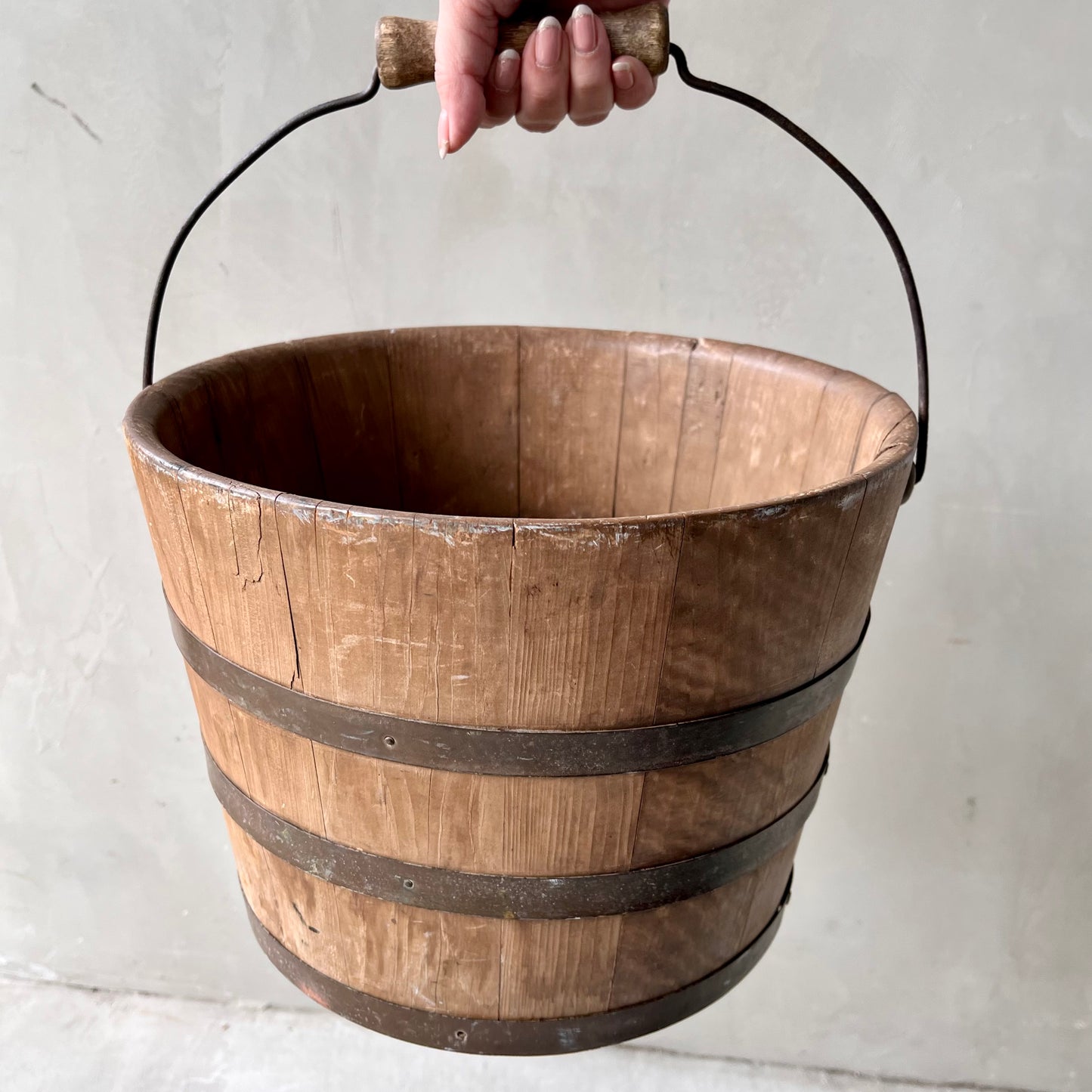 【USA 1950s】Wooden Bucket