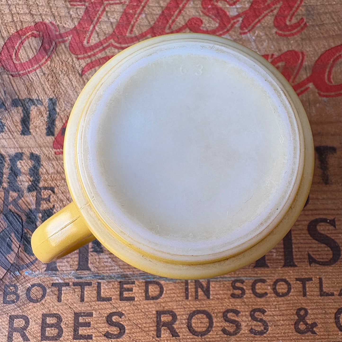 【USA vintage】HAZEL ATLAS mug cup Mustard yellow