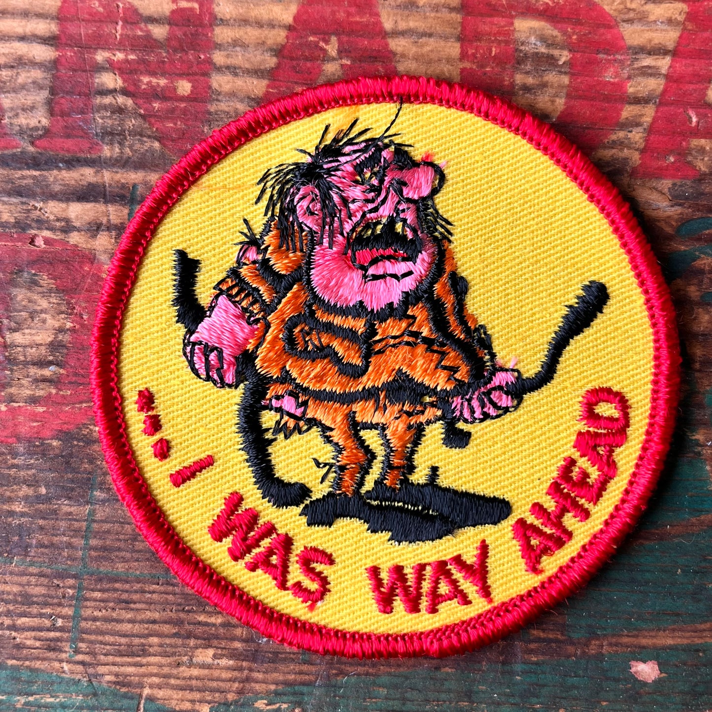 【USA vintage】ワッペン　I WAS WAY AHEAD