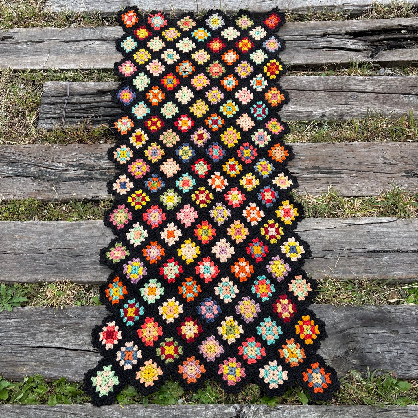 【USA vintage】granny square blanket