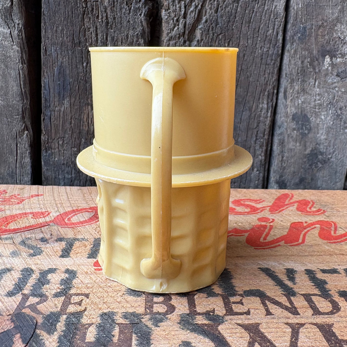 【1950s-1960s USA vintage】MR. PEANUT Plastic Mug Beige