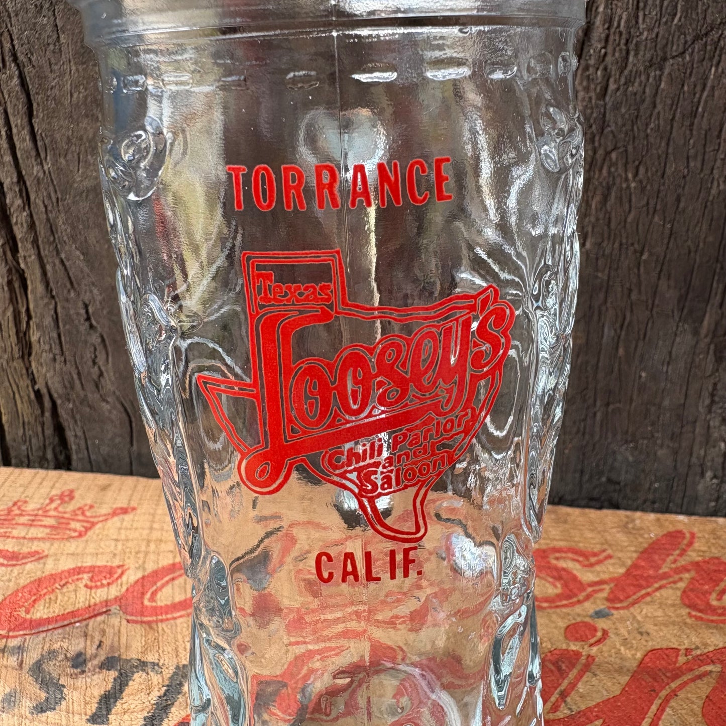 【1970s-1980s USA vintage】Texas Loosey's boots glass