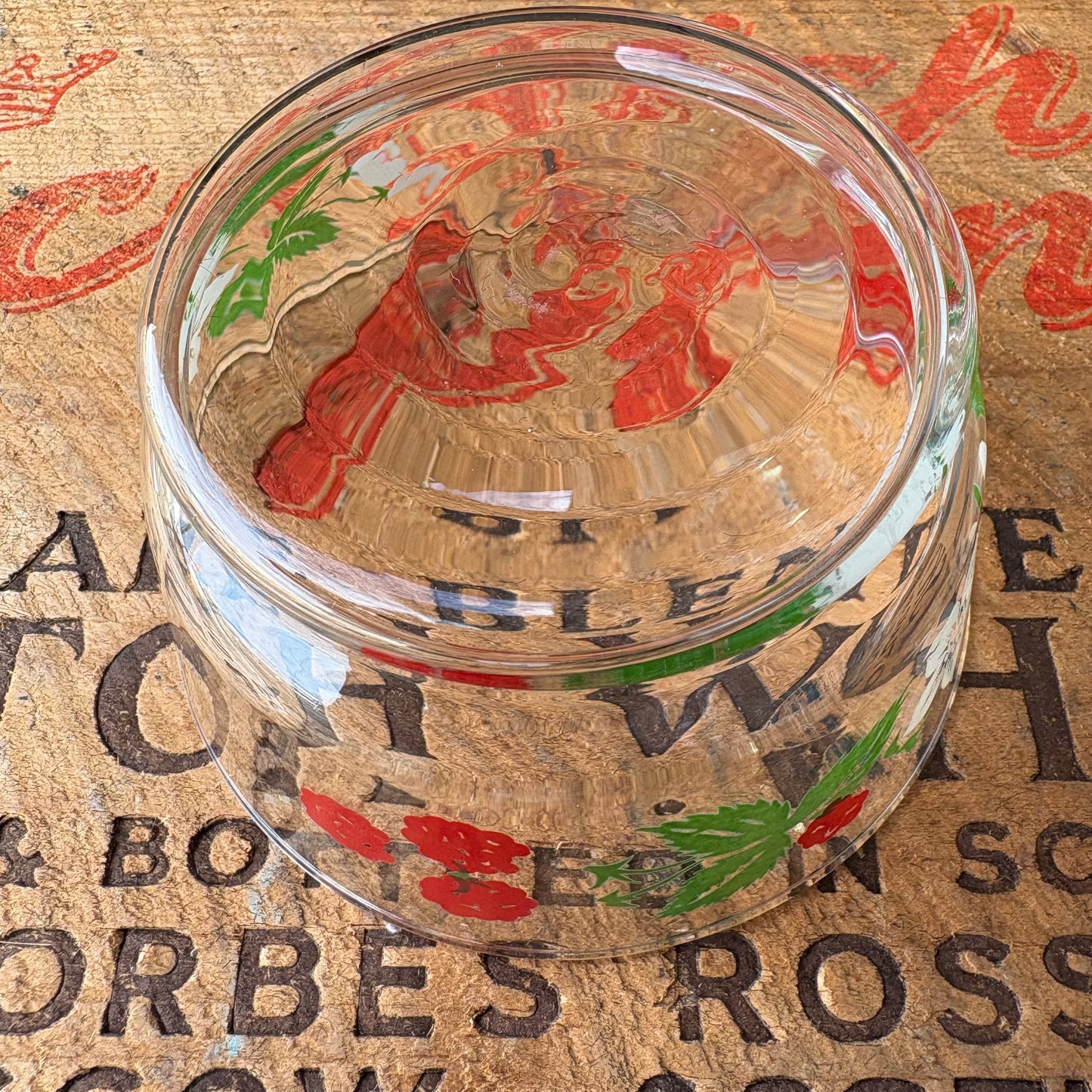 【1970s USA Vintage】Strawberry Glass Bowl