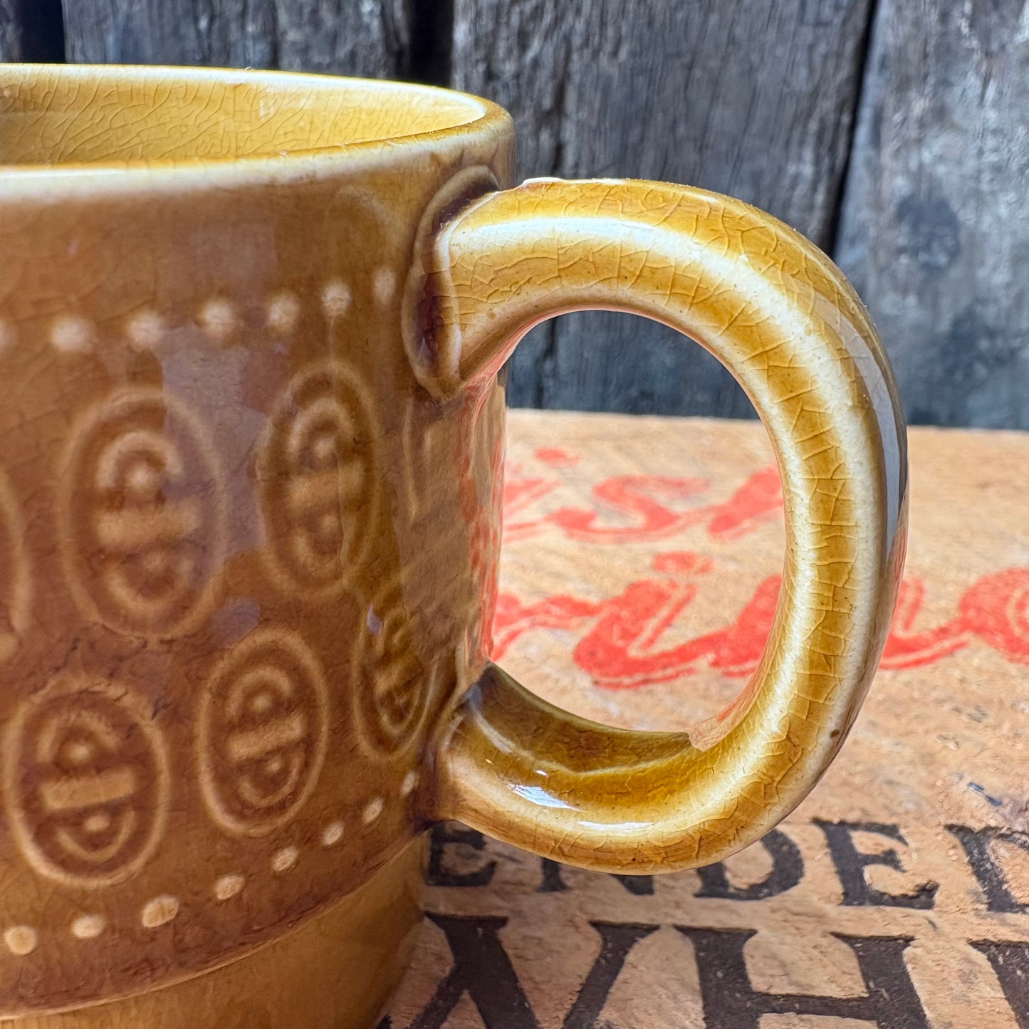 【1970s vintage】JAPAN stacking mug camel brown