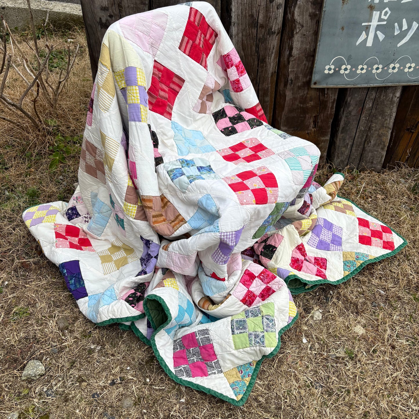 【USA】feed sack antique quilt