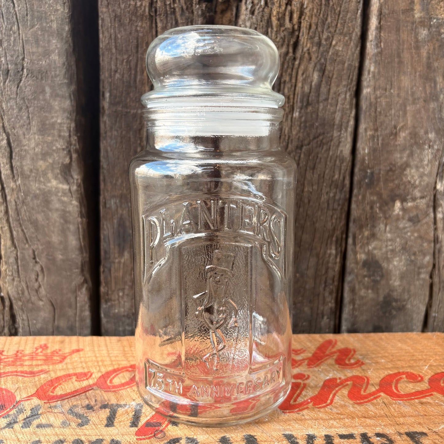 【1980s USA vintage】Mr. Peanut 75th Anniversary Glass Jar