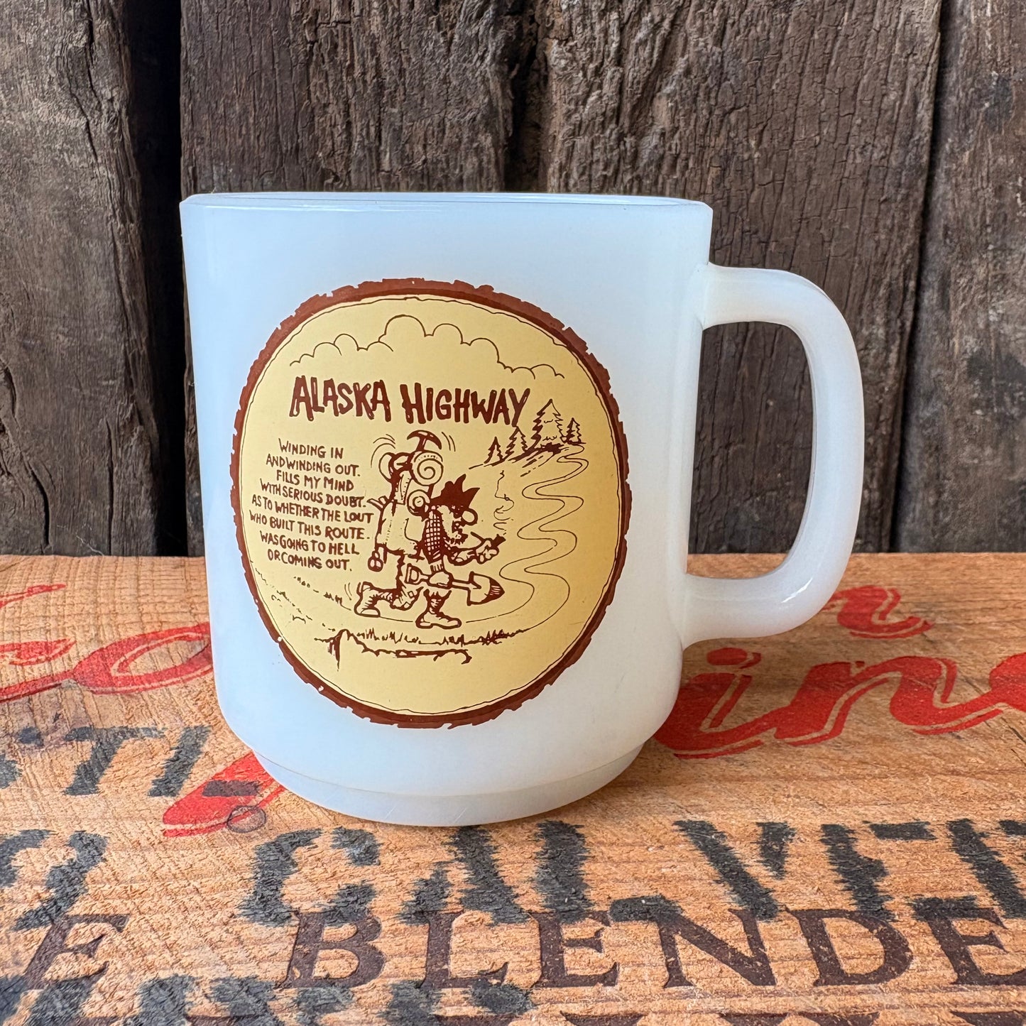 【USA vintage】GLASBAKE “ALASKA HIGHWAY” Mug
