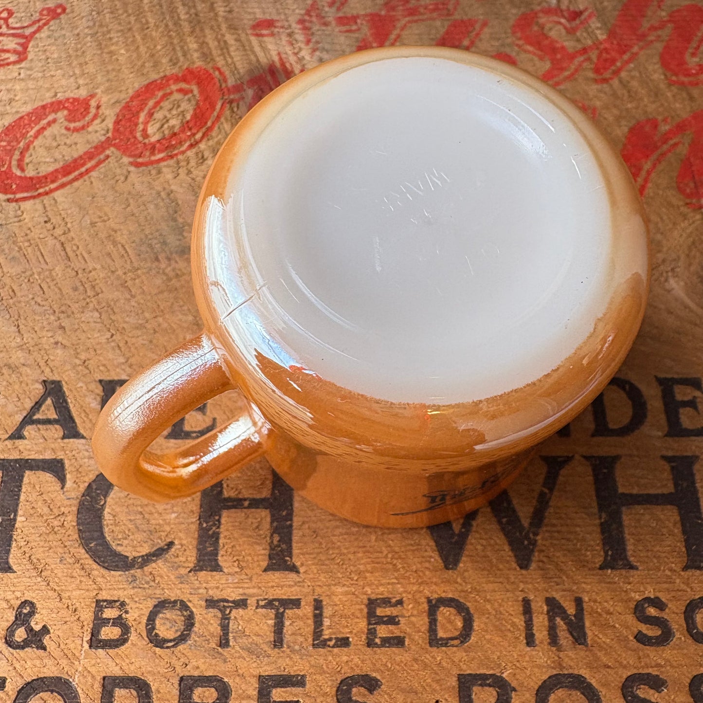 【1951-1960 USA vintage】Fire-King “Peach Lustre” Tom & Jerry Mugcup