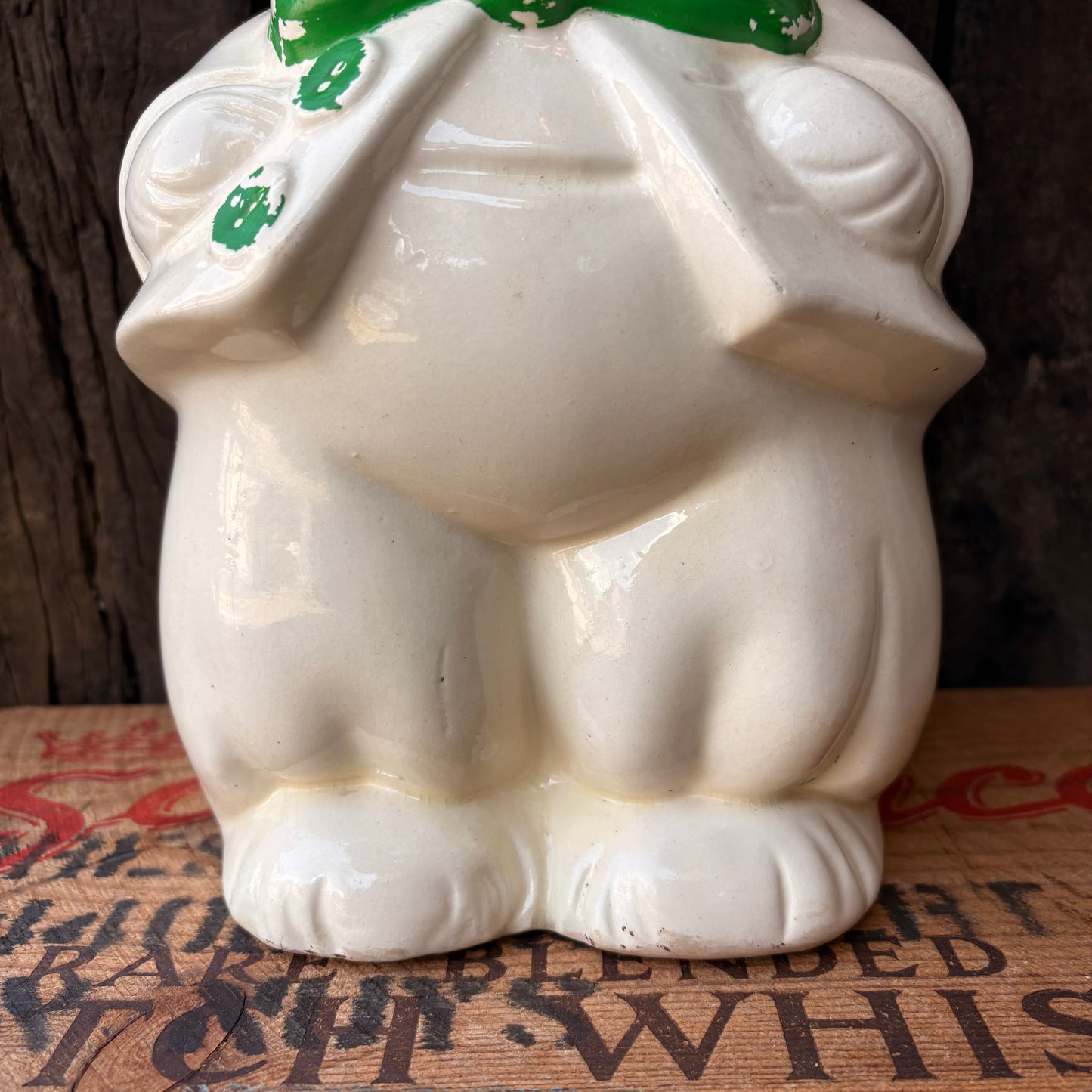 【1940s USA vintage】American Bisque Turnabout Bear Cookie Jar