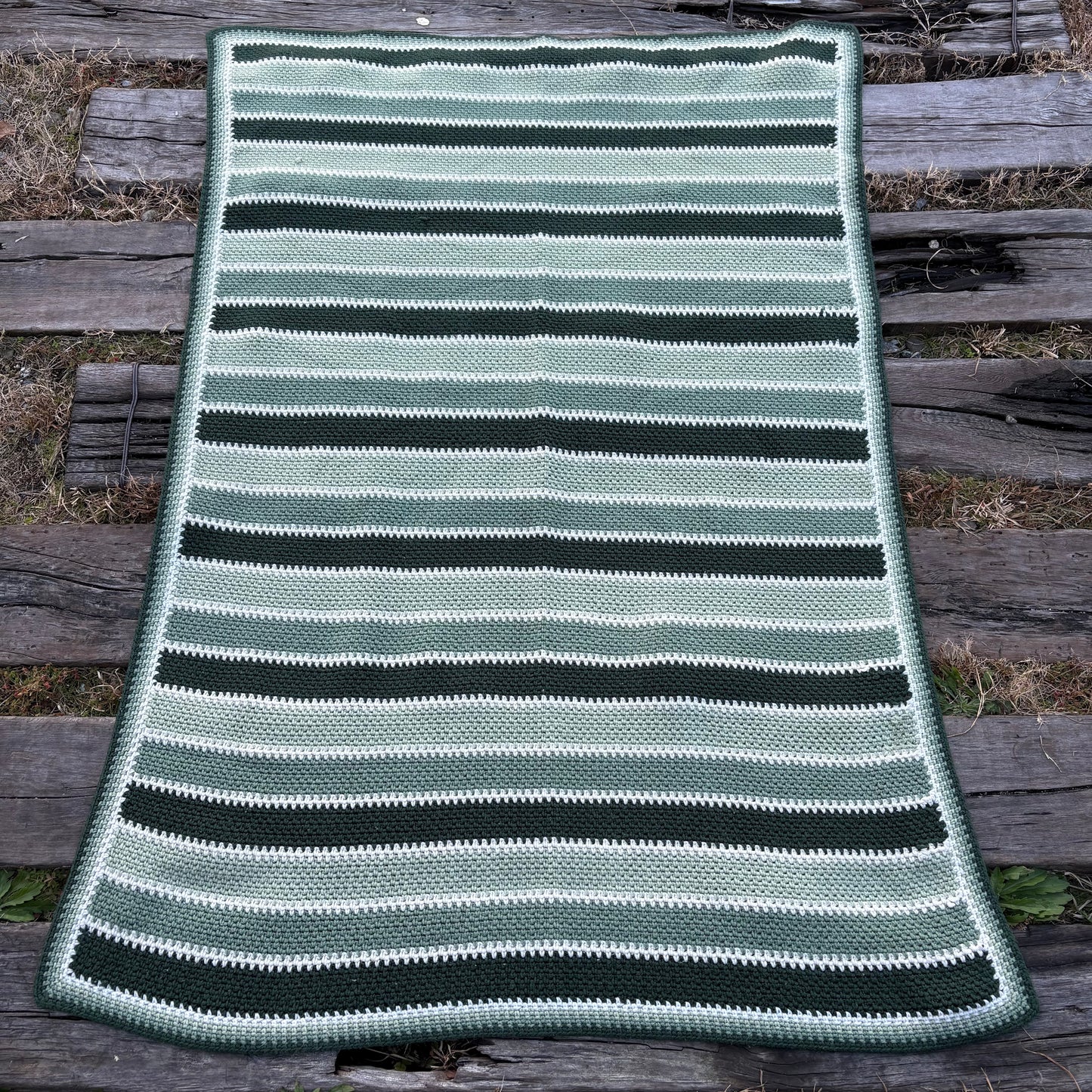 【USA vintage】granny blanket Green