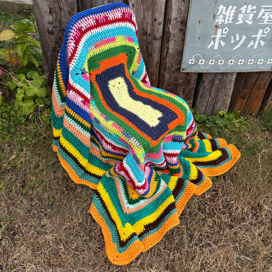【USA vintage】granny blanket colorful