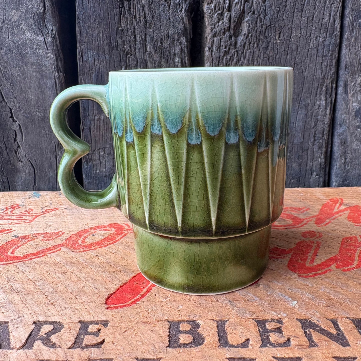 【1970s vintage】JAPAN stacking mug Green