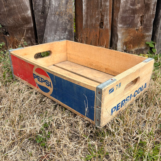 【USA vintage】PEPSI-COLA Wooden Bottle Crate