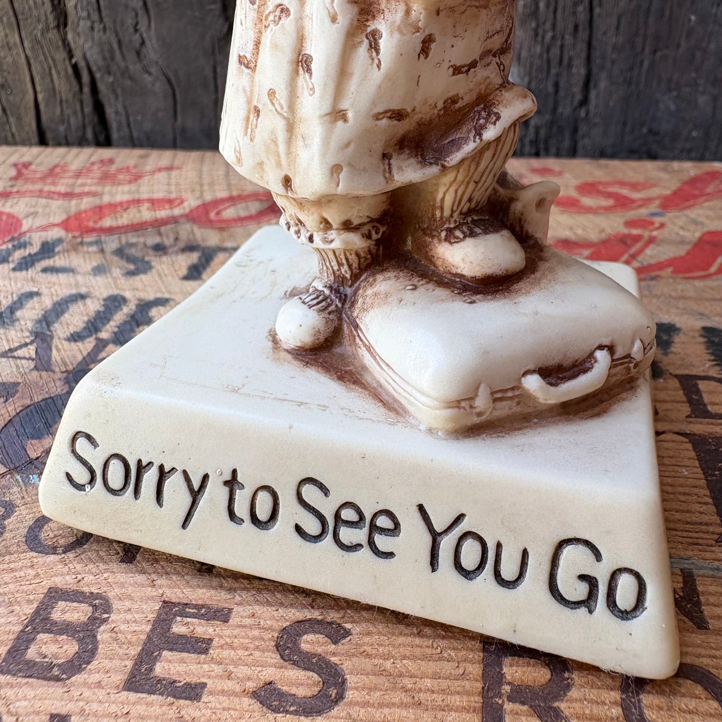【1975 USA vintage】R&W Berries “Sorry to See You Go” Message Doll