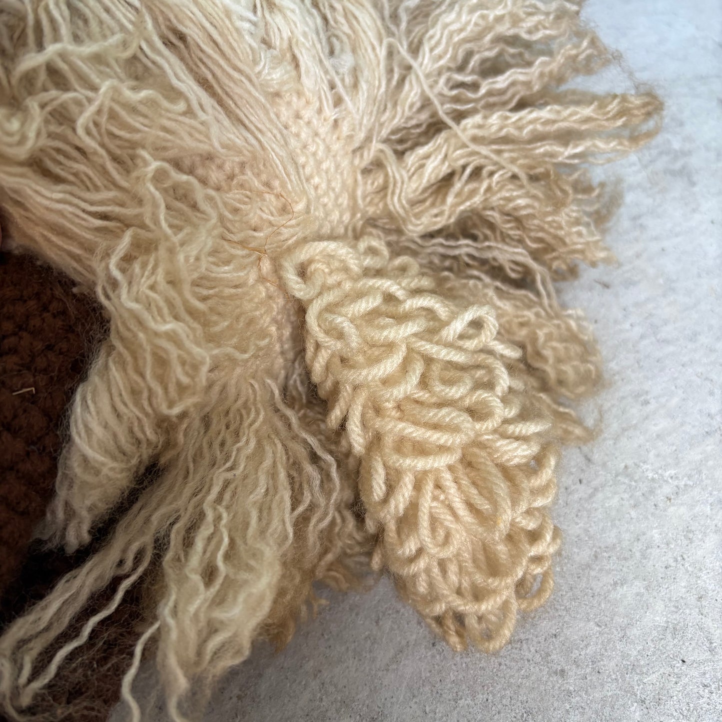 【USA vintage】Handmade Crochet Ram Doll