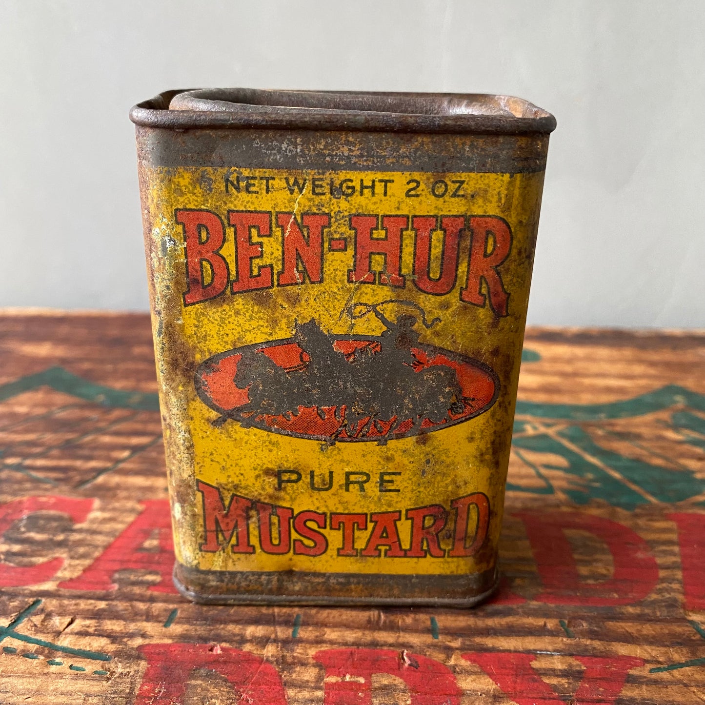 【1950s USA vintage】tin can MUSTARD