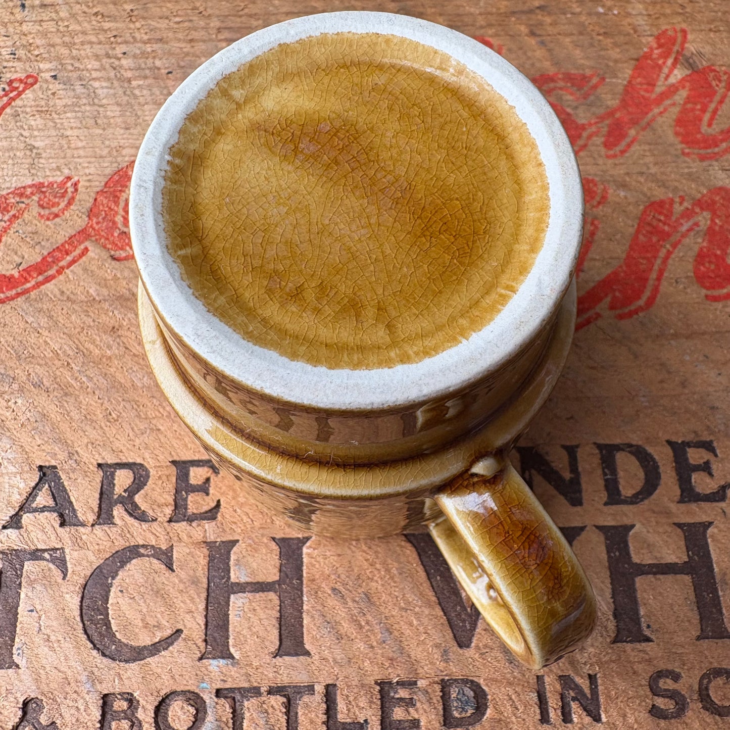 【1970s vintage】JAPAN stacking mug camel brown