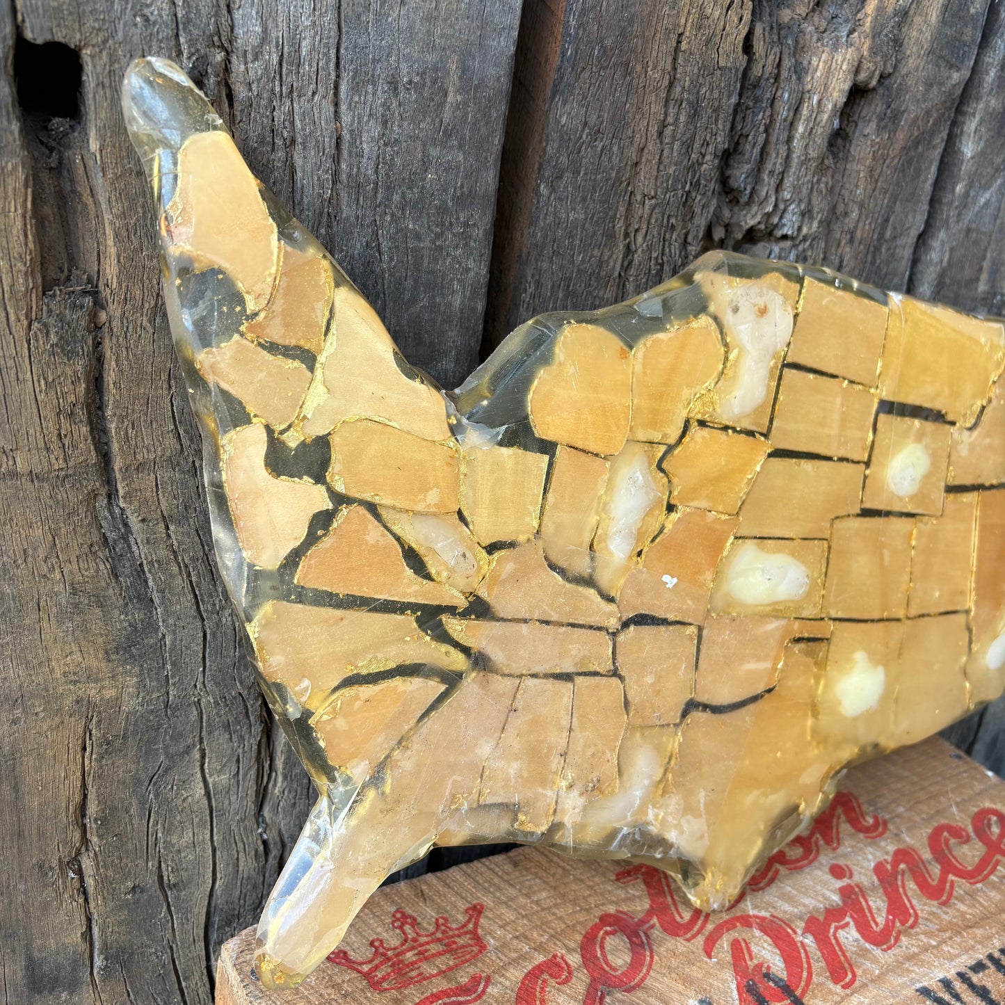 【1950s60s USA vintage】United States Map Art Object