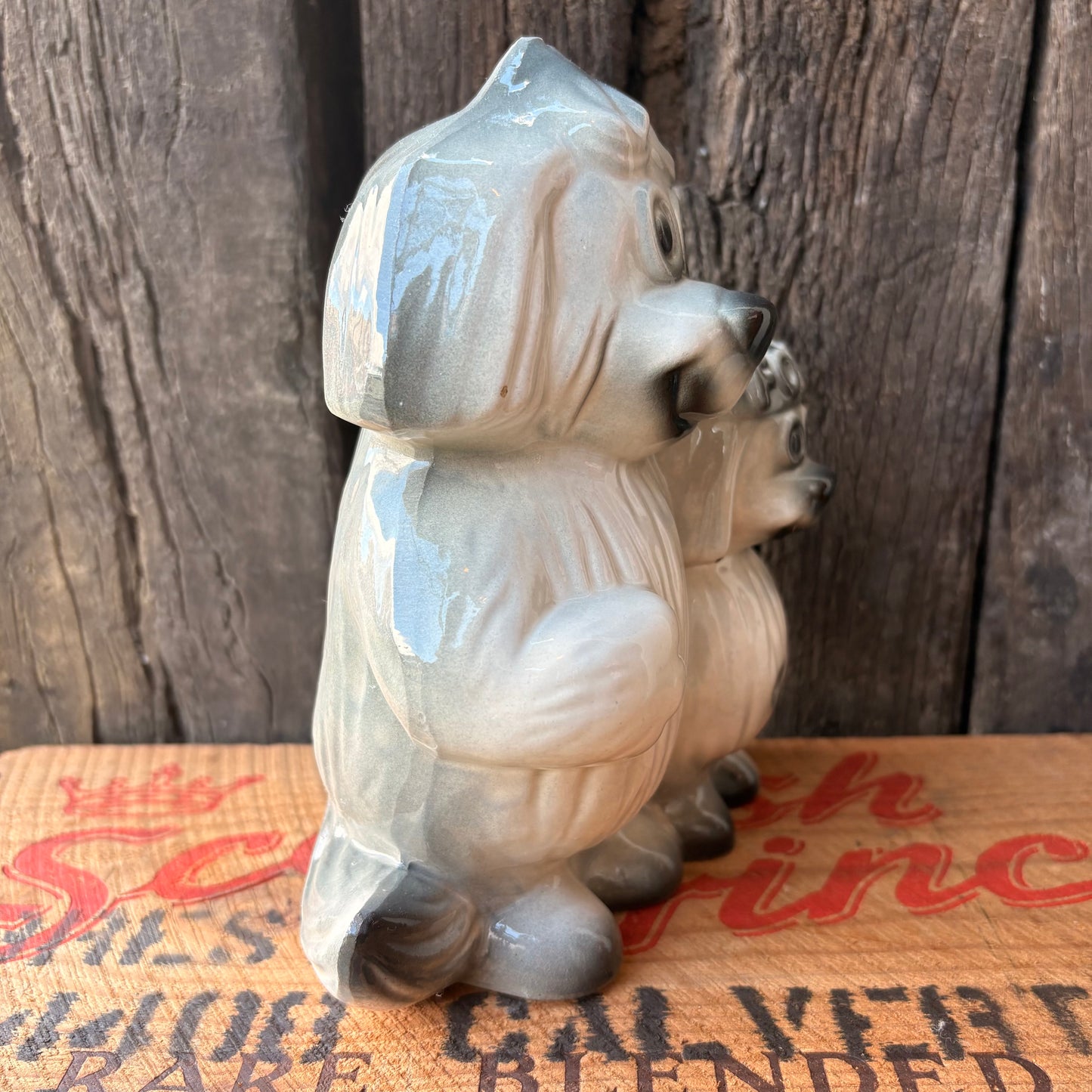 【1960s USA Vintage】Ceramic Bank FORD Advertising Shaggy Dog
