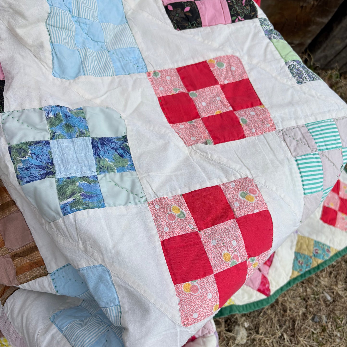 【USA】feed sack antique quilt